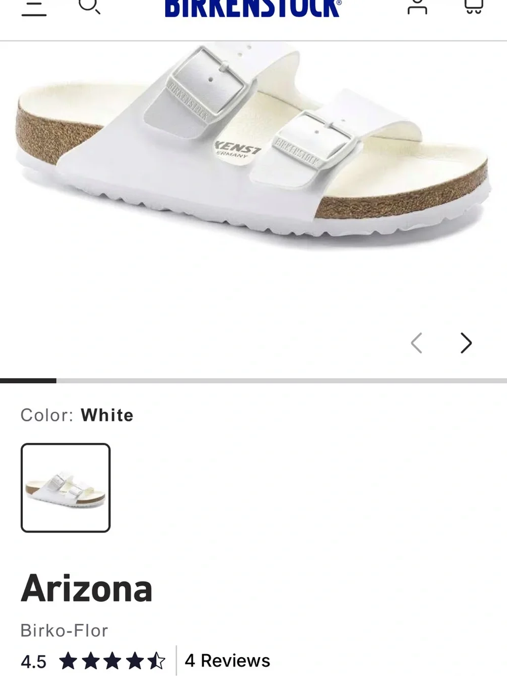 Birkenstock white arizona